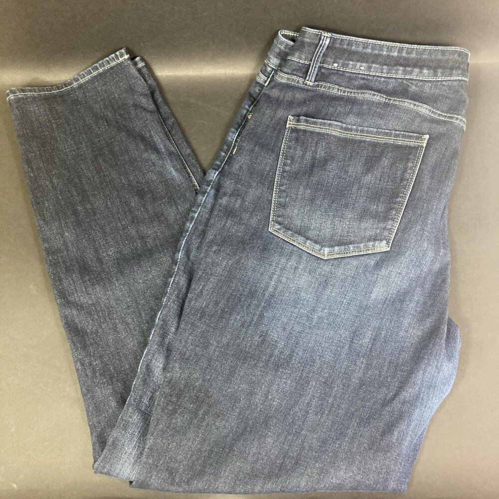 White House Black Market High Rise Slim Sculpt -Women's Sz 16 L -Blue 68% Cotton